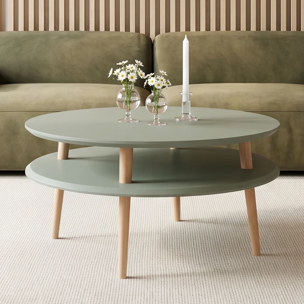 Couchtisch, Holz, 70x70x35, Salbeigrün - Maisons Du Monde