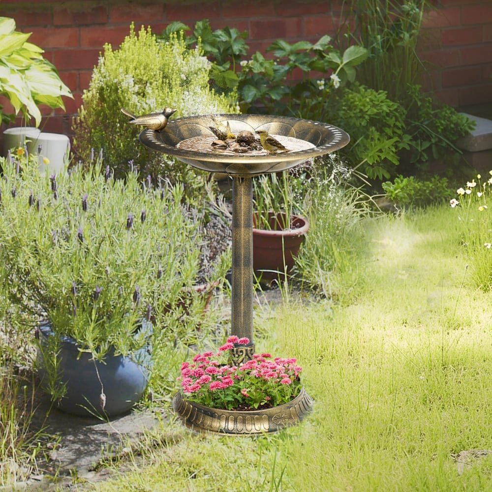 Bain d'oiseaux abreuvoir jardinière 3 en 1 pp bronze antique - Maisons du Monde