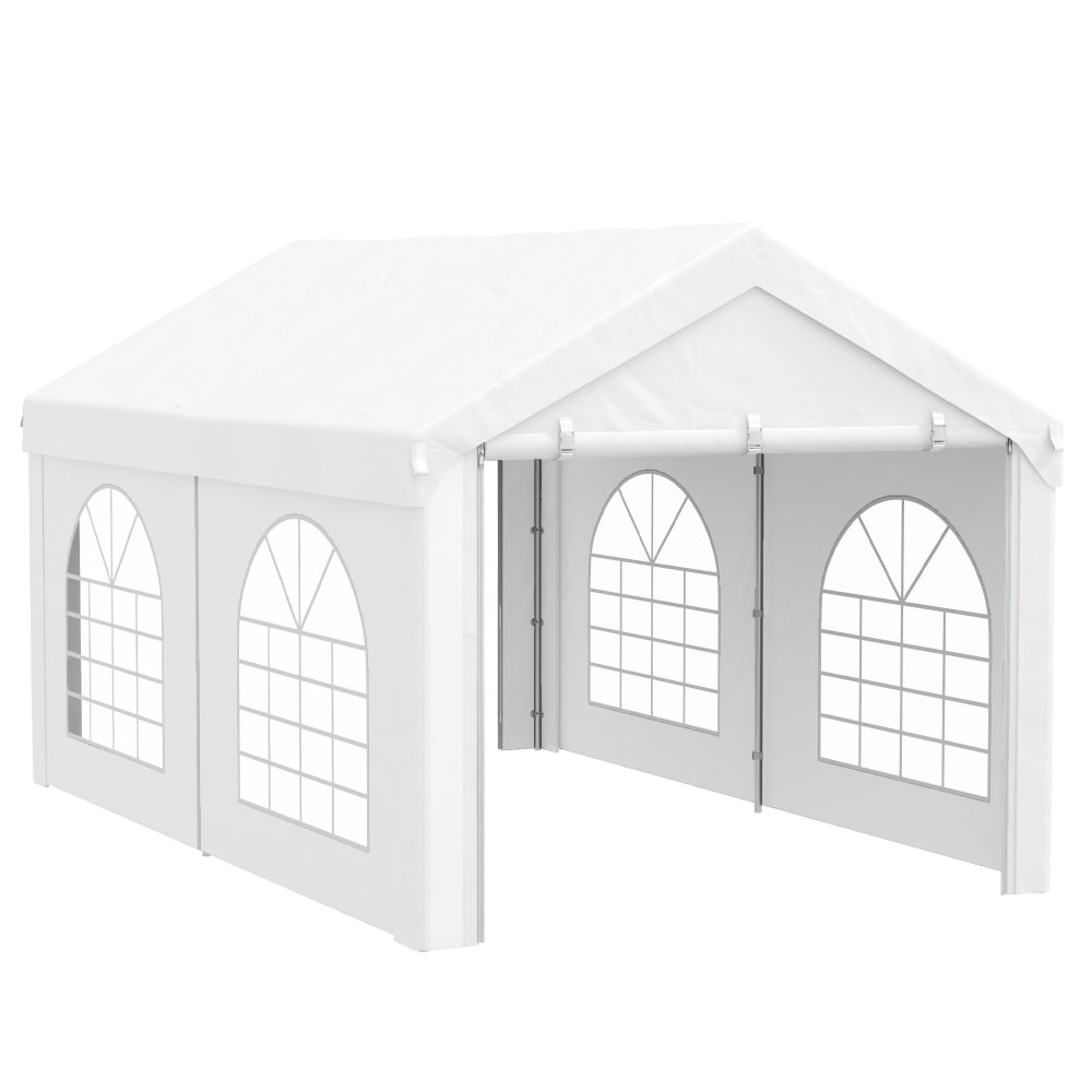 Tente de réception barnum 2 portes zippées acier galvanisé PE blanc