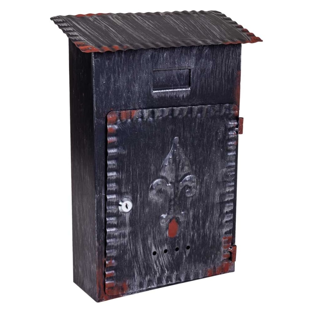 Wanderlust deco Metallbriefkasten 27x11x37h cm Schwarz Metall