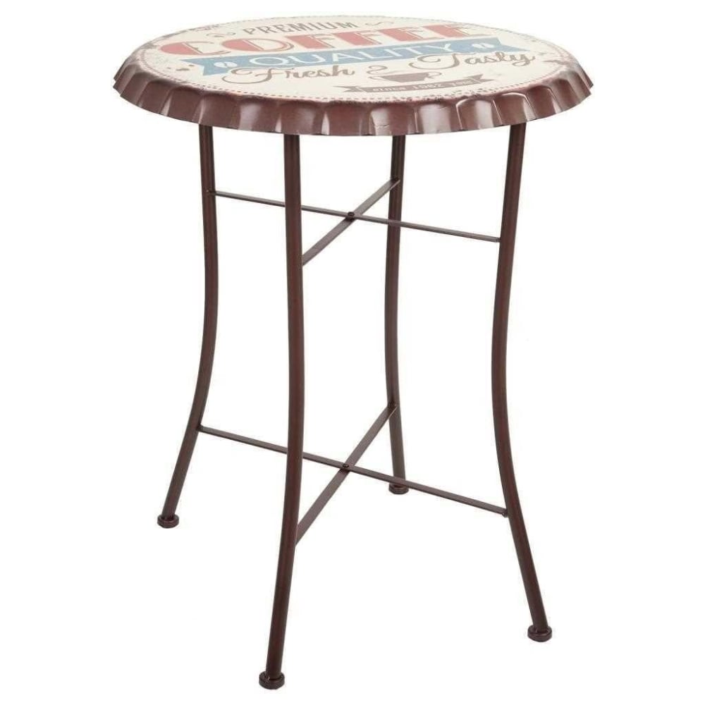 Table ronde en métal beige d60x71h