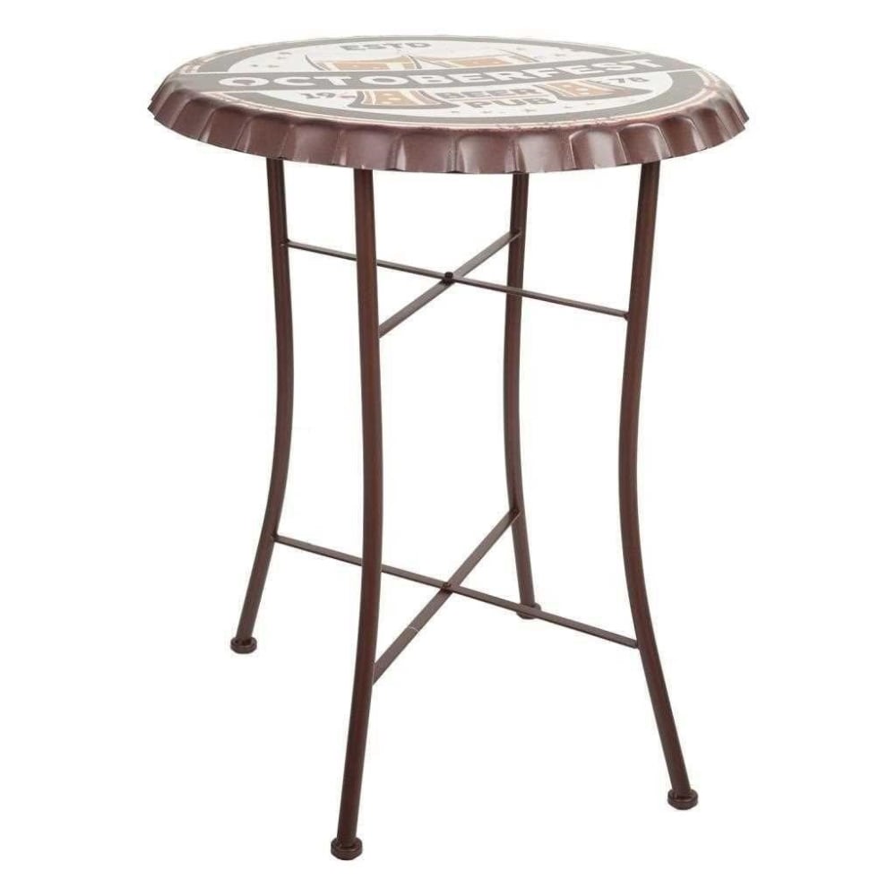 Table ronde en métal marron d60x71h