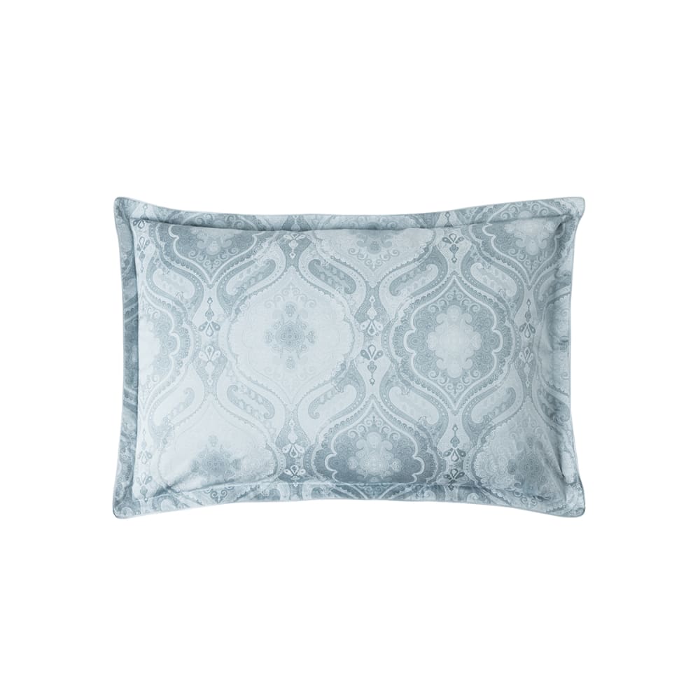 Taie d'oreiller en satin de coton bio bleu 50x75