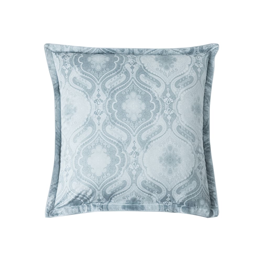 Taie d'oreiller en satin de coton bio bleu 65x65