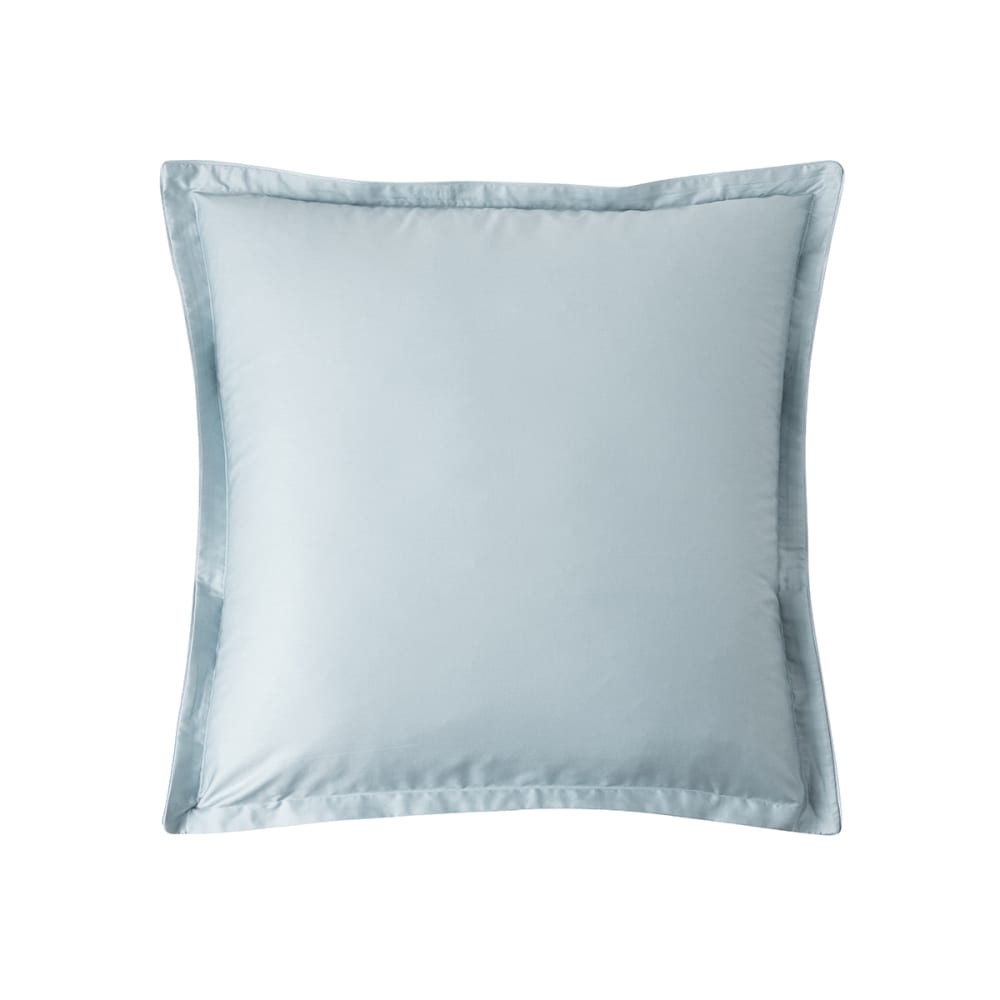 Taie d'oreiller en satin de coton bio bleu 65x65