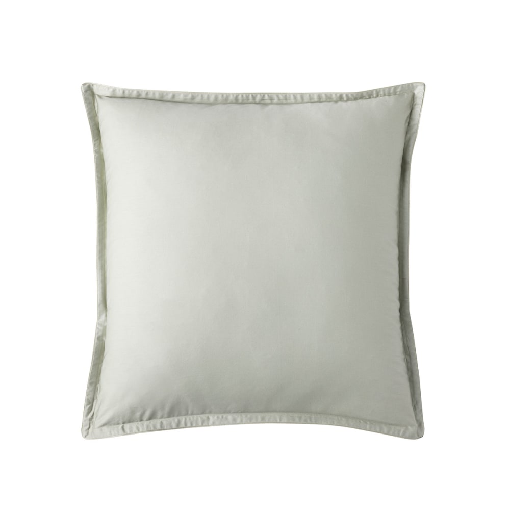 Taie d'oreiller en satin de coton bio vert clair 65x65