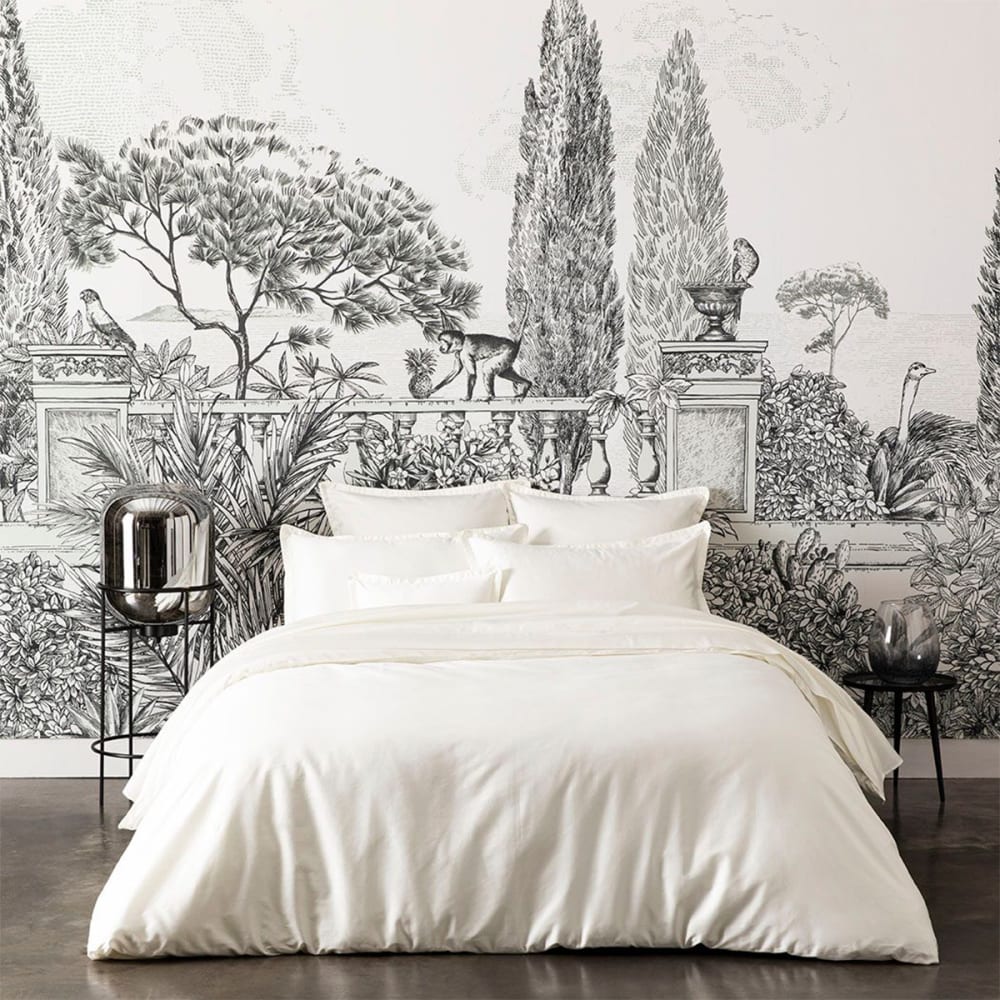 Parure de lit en satin de coton bio rose hermine 240x220