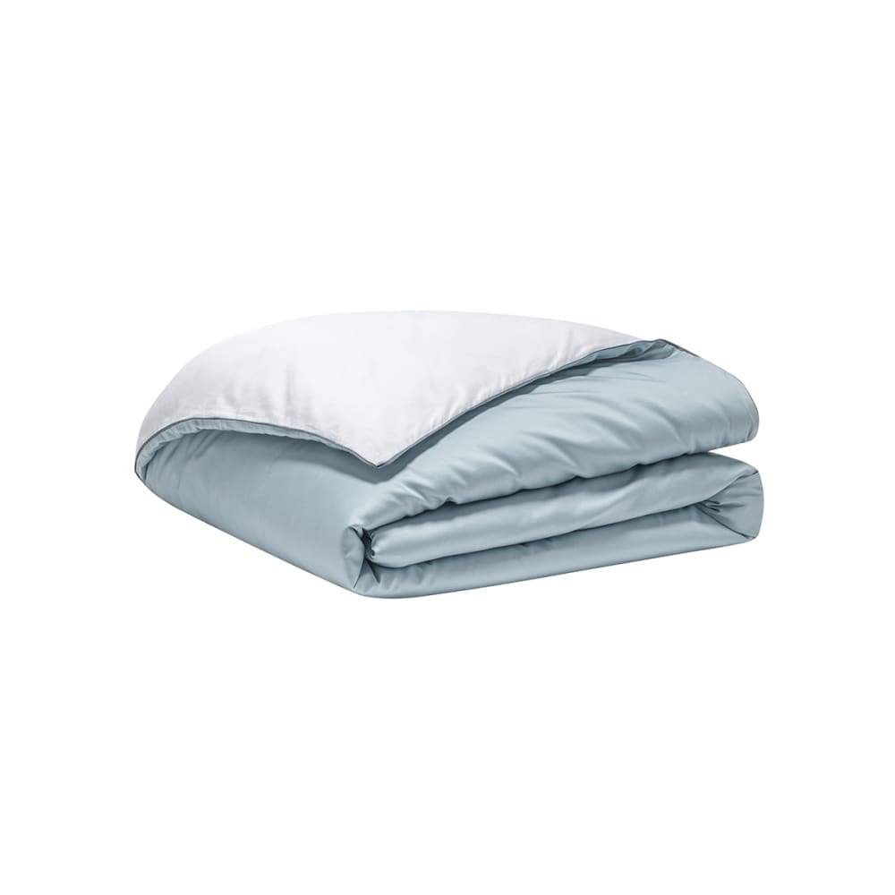Housse de couette en satin de coton bio bleu 260x240 — vue 3