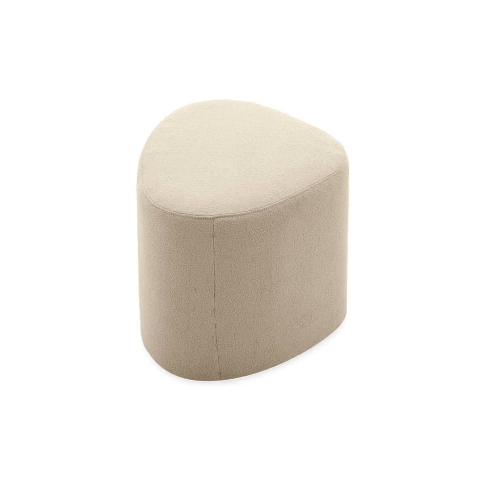 Tabouret, pouf galet en tissu couleur beige