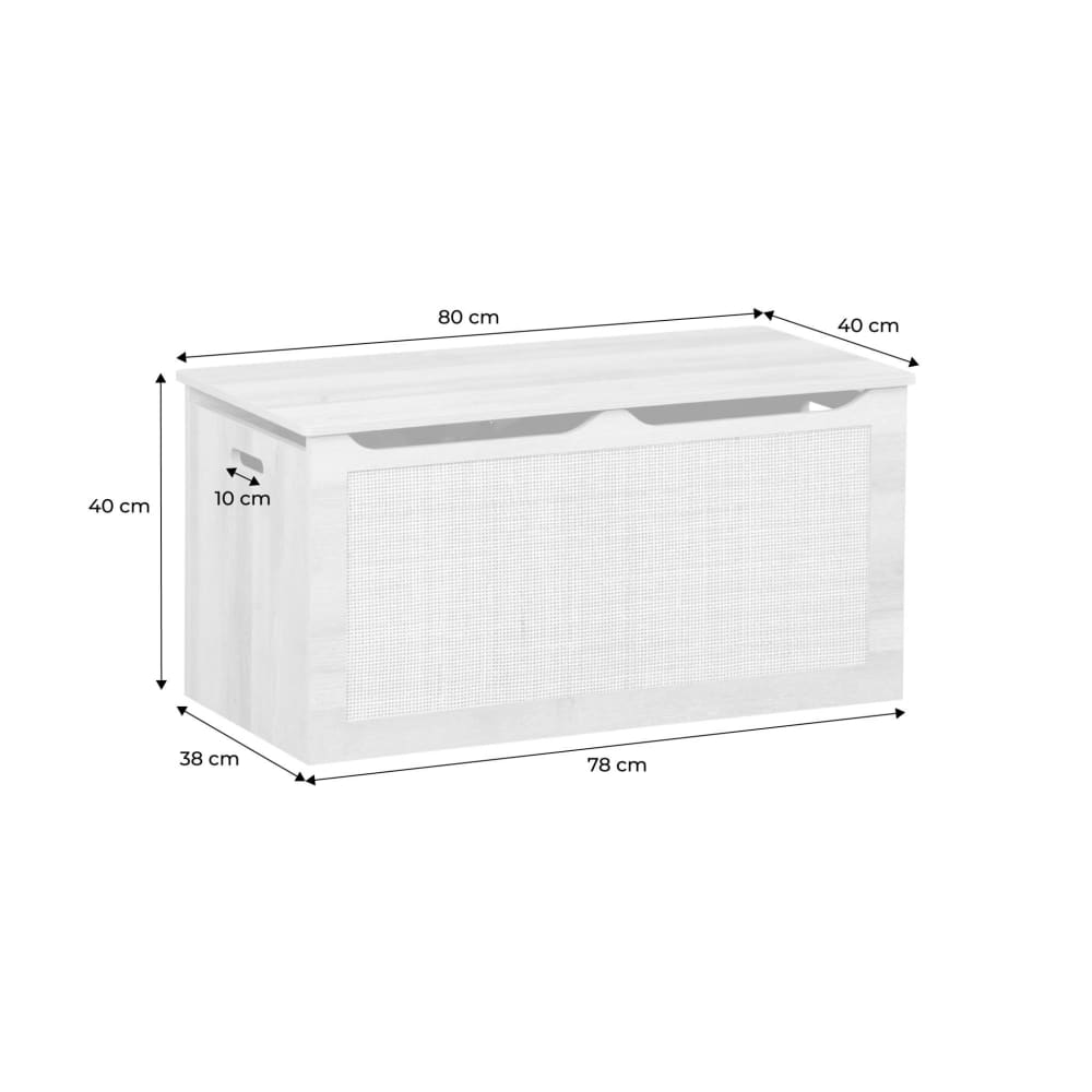 Coffre à jouets cannage, couvercle