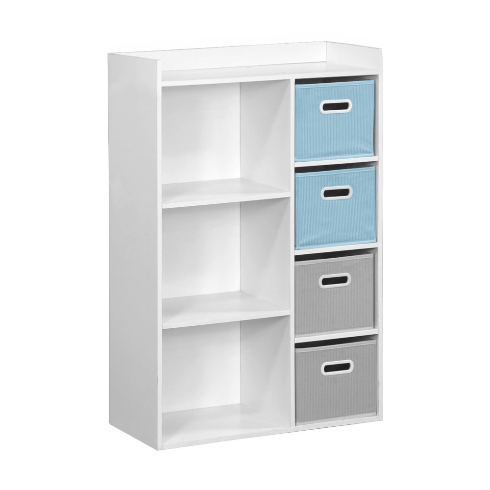 Aufbewahrungsmöbel für Kinder, 2 blaue und 2 graue Boxen -