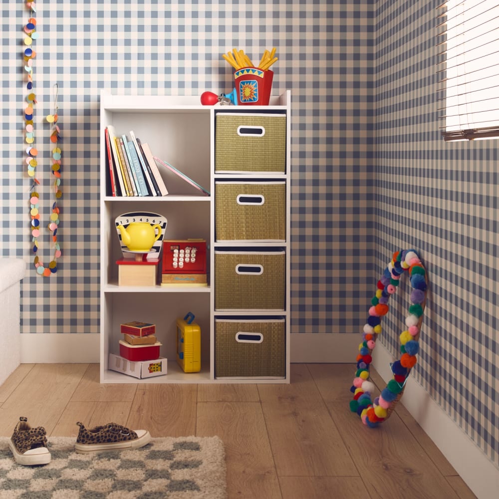 sweeek Kinder Aufbewahrungsmöbel mit 4 Boxen aus Naturfaser style modern BEIGE NATURFASERN Kinder