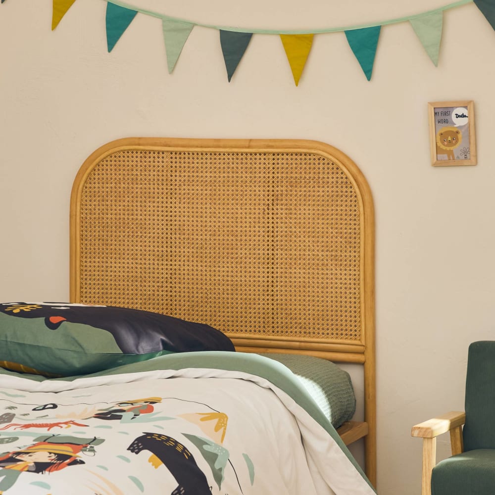 Tête de lit rotin naturel chambre enfant 90x 100cm