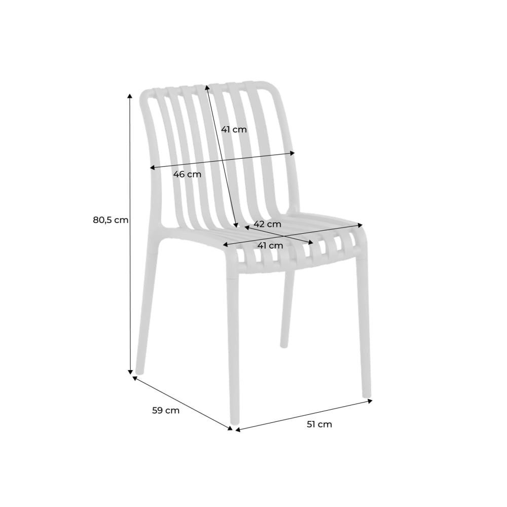 Lot de 4 chaises de jardin en plastique moutarde