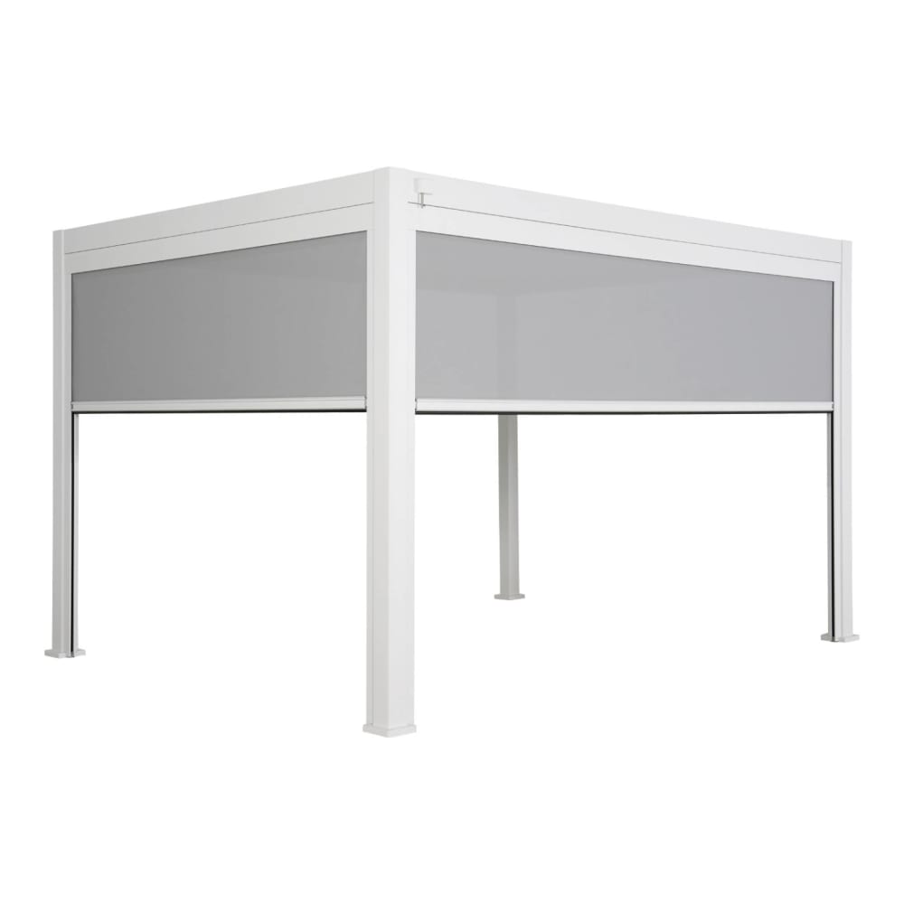 Pergola bioclimatique aluminium 4x3m, store 3m, store 4m blanc