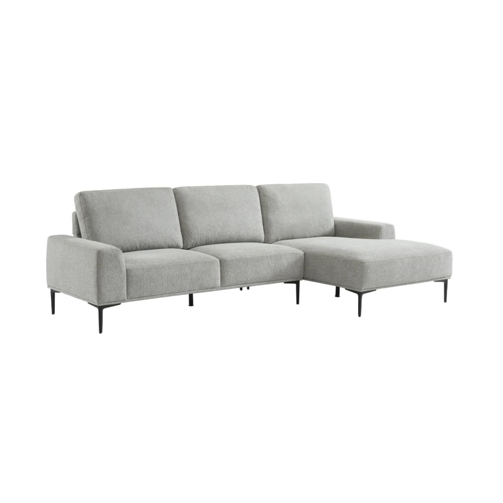 3-Sitzer-Sofa hellgrau und Recamiere rechts - Maisons Du Monde