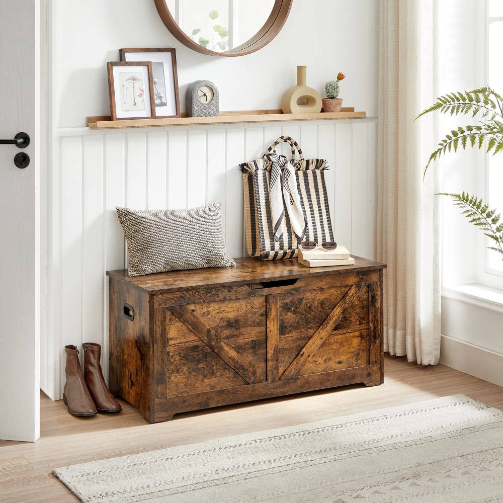 Banc de rangement de style maison de campagne 40 x 100 x 46 cm marron - Maisons du Monde