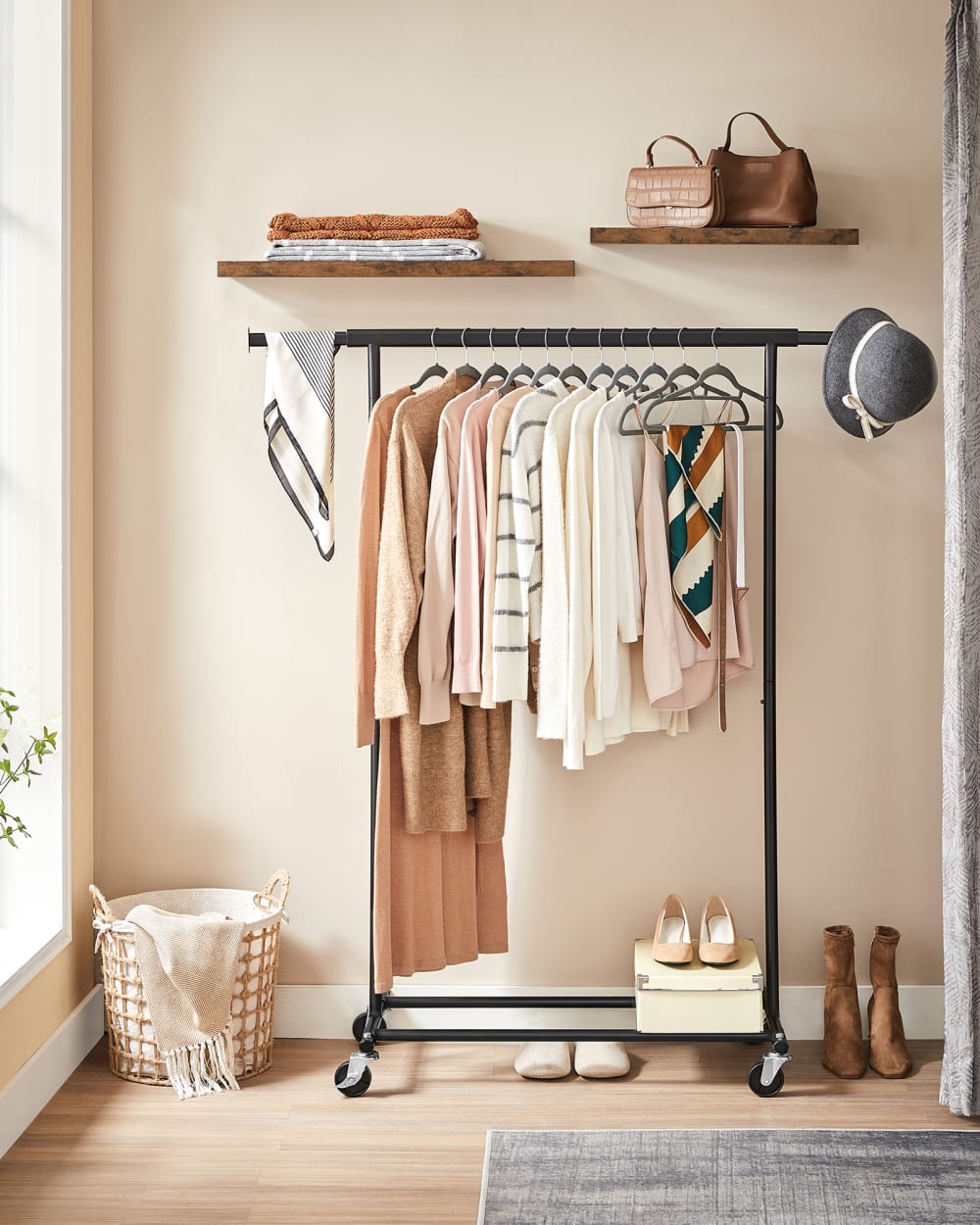 Ensembles de 2 portants à vêtements avec roulettes 100 kg noir - Maisons du Monde