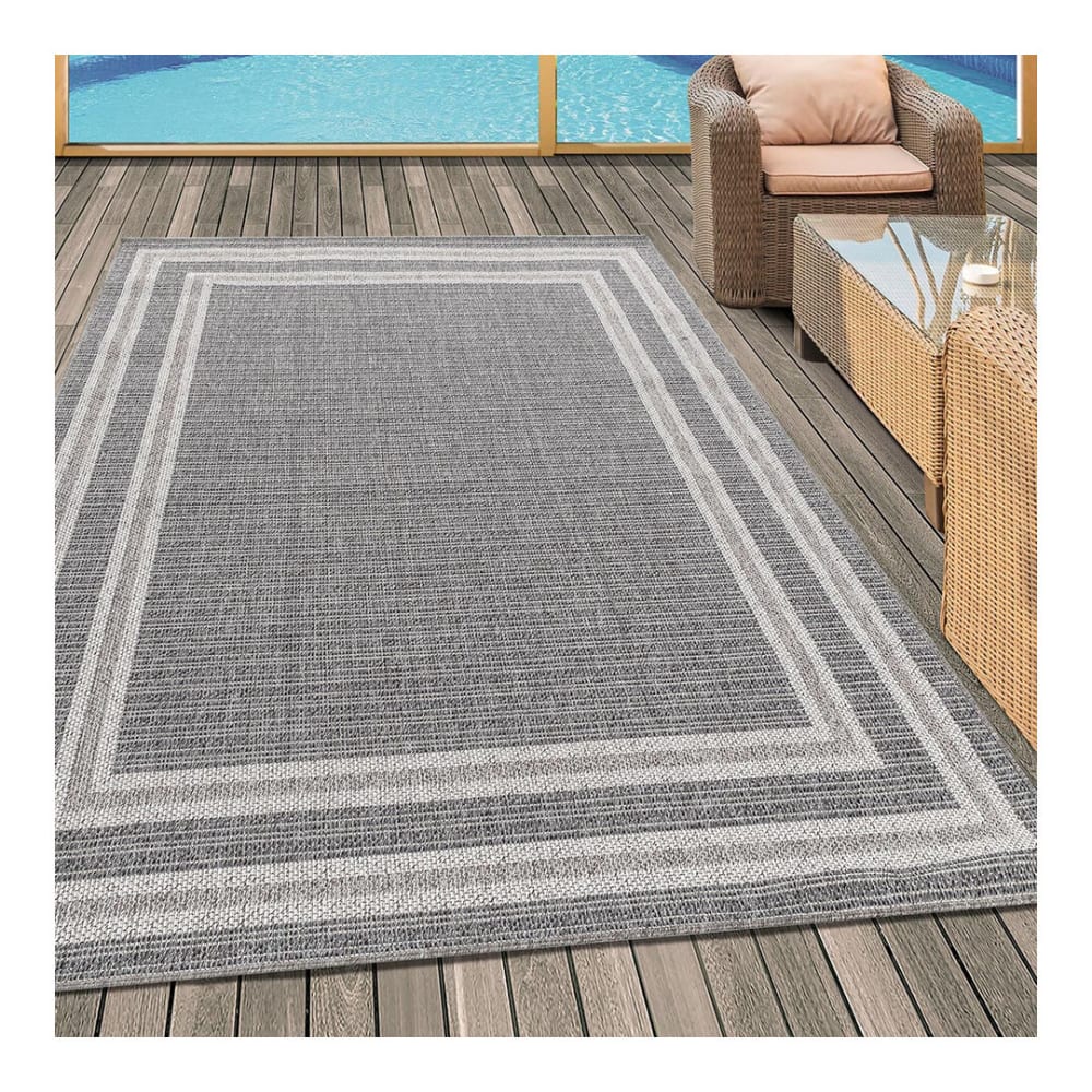 Tapis design en polypropylène gris 160x230 - Maisons du Monde