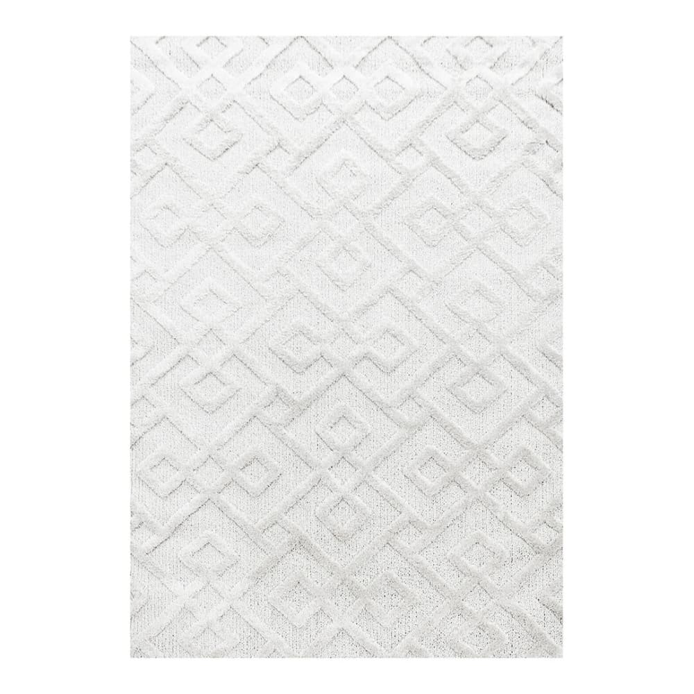 Tapis géométrique scandinave en polypropylène crème 120x170