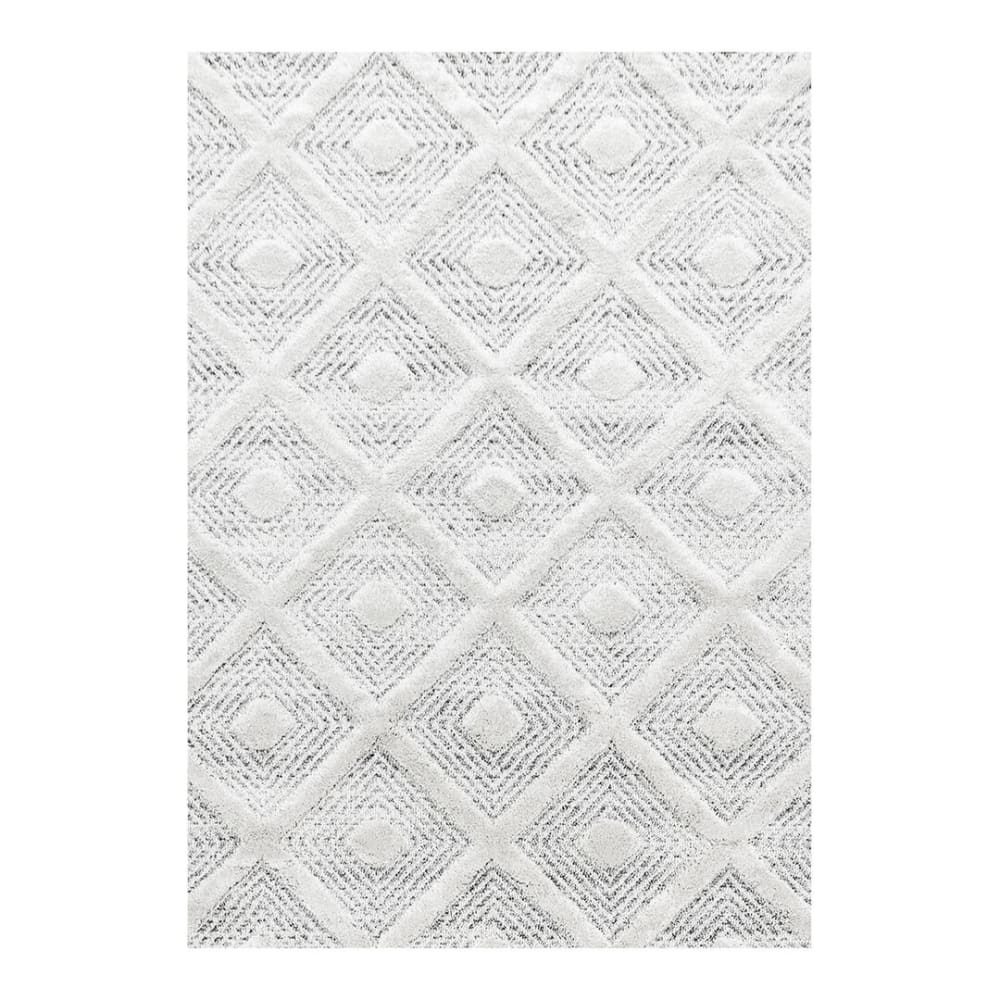 Tapis géométrique scandinave en polypropylène gris 160x230