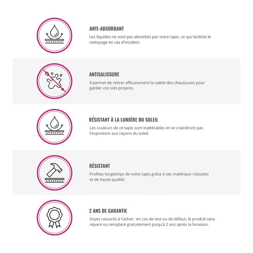 Tapis uni contemporaine en polypropylène gris clair Ø 200