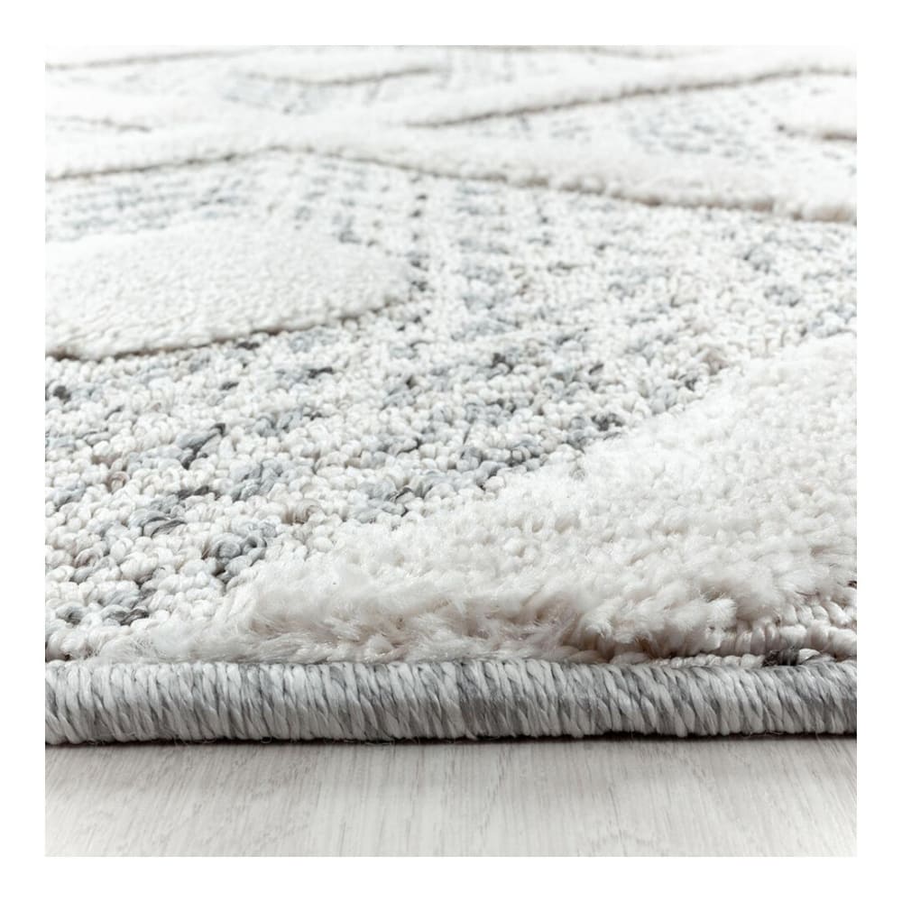 Tapis géométrique scandinave en polypropylène gris ø120 - Maisons du Monde