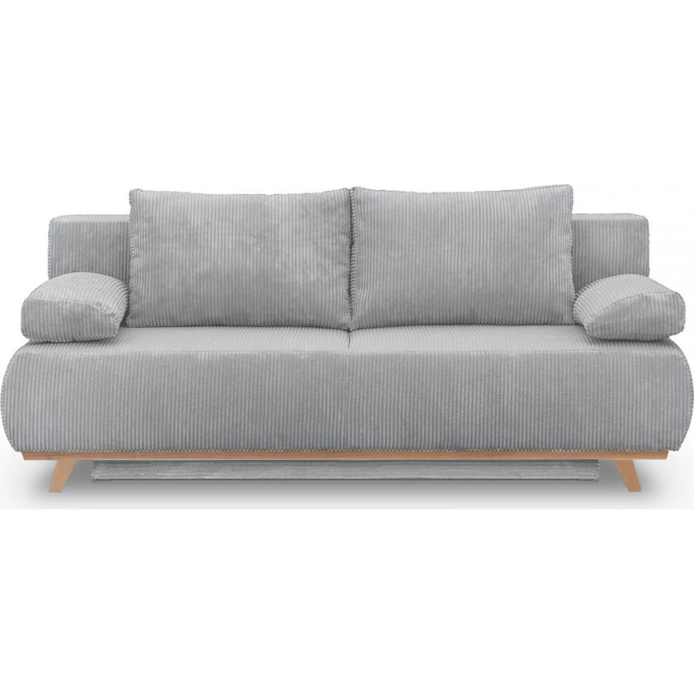 Canapé convertible 3 places en velours côtelé gris clair