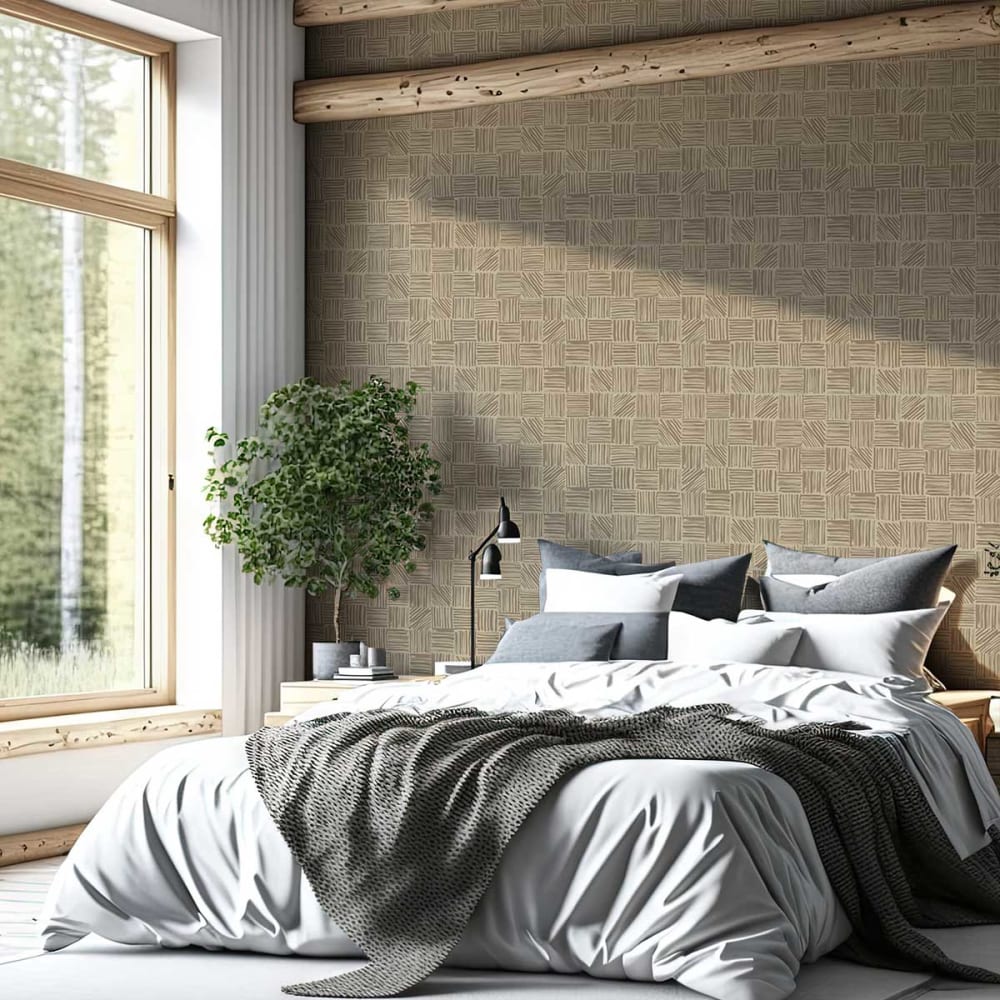 Hexoa Tapetewood pile 52x1000cm style modern Braun Vlies