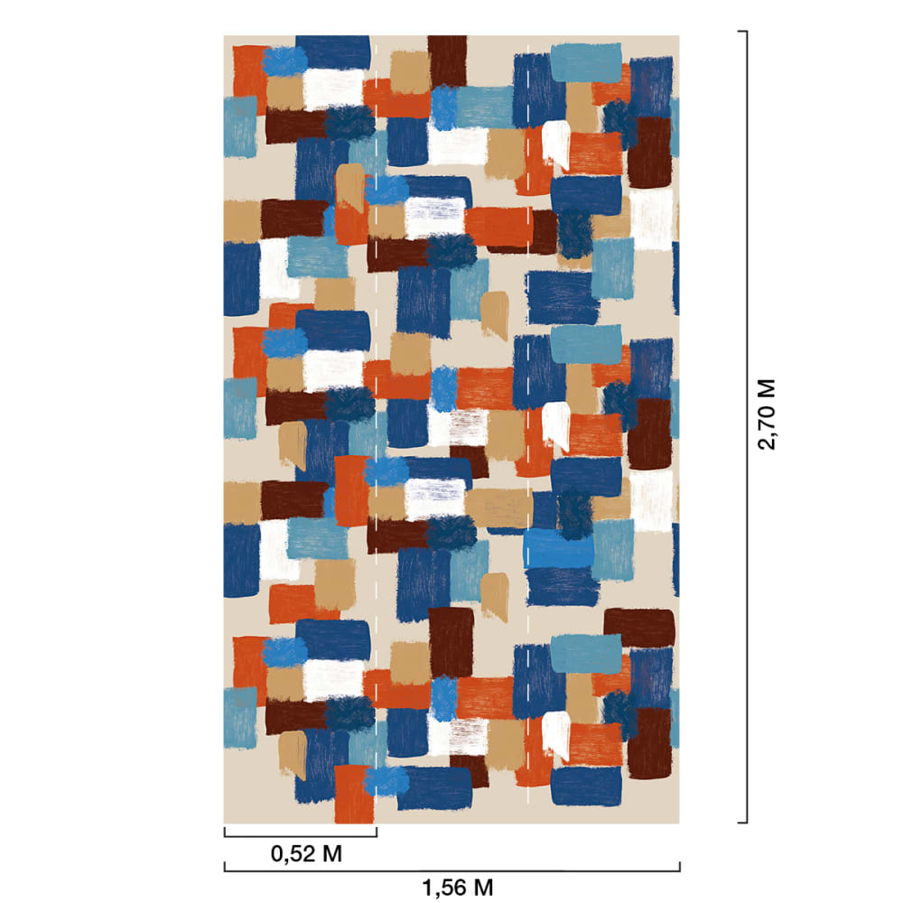 Papier peint, blue brush 156x270 cm — vue 3