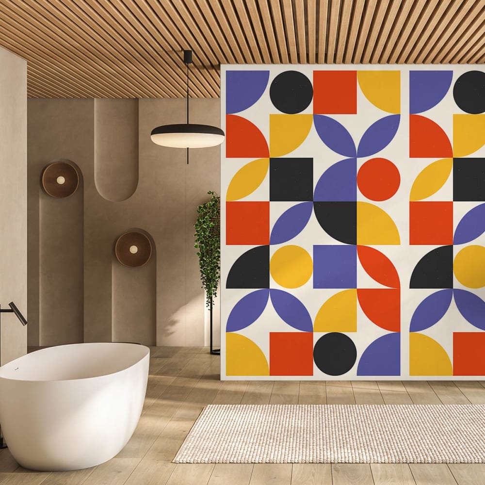 Hexoa Tapete funky 156x270cm style modern Blau Vlies