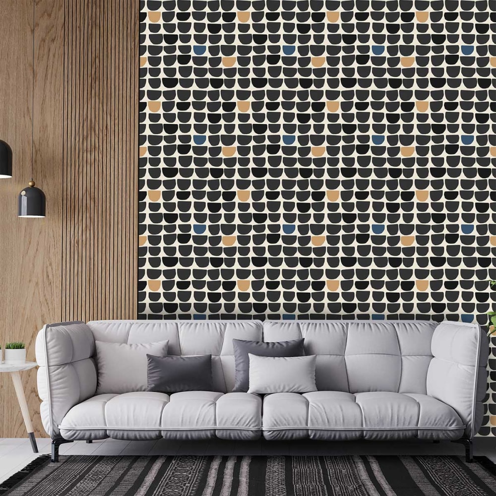 Hexoa Tapete nova - dekotapete 52x1000cm style modern Schwarz Vlies