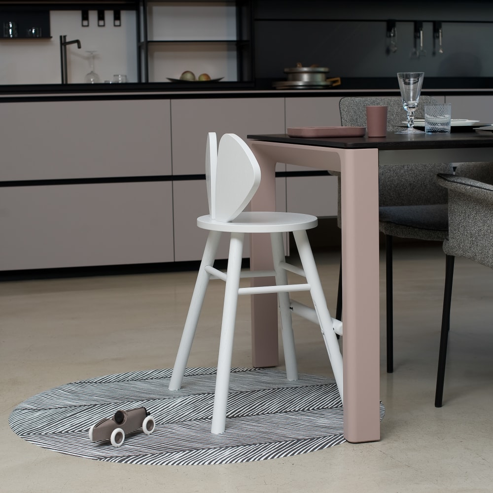 Tapis multifonction en vinyle Gris charbon/noir diamètre 105cm