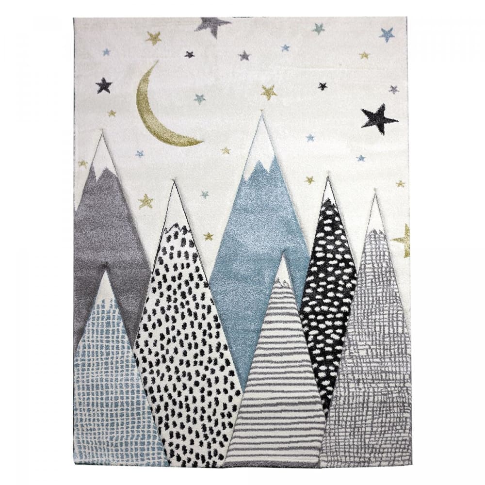 Tapis enfant facile à entretenir, motif montagne, crème 160x230 - Maisons du Monde
