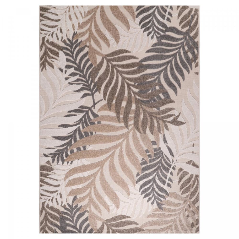 Tapis extérieur kilim pour terrasse et jardin créme 140x200