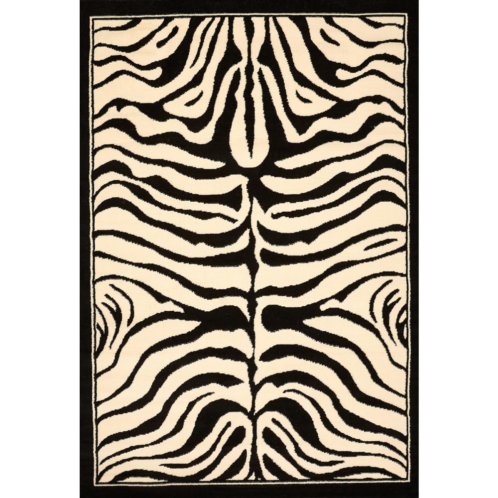 Tapis salon motif animaux doux et soyeux, noir 280x365 - Maisons du Monde