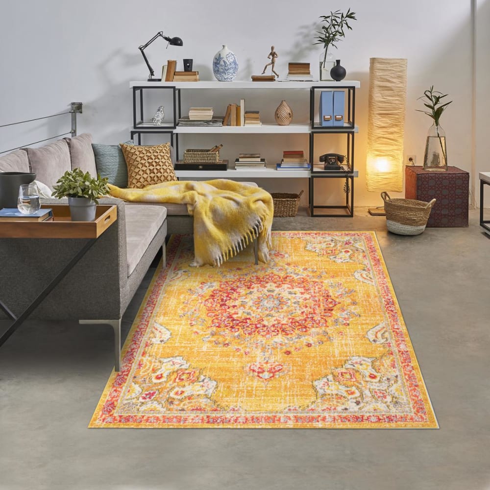 Tapis orient style 200x290 jaune, rouge - Maisons du Monde