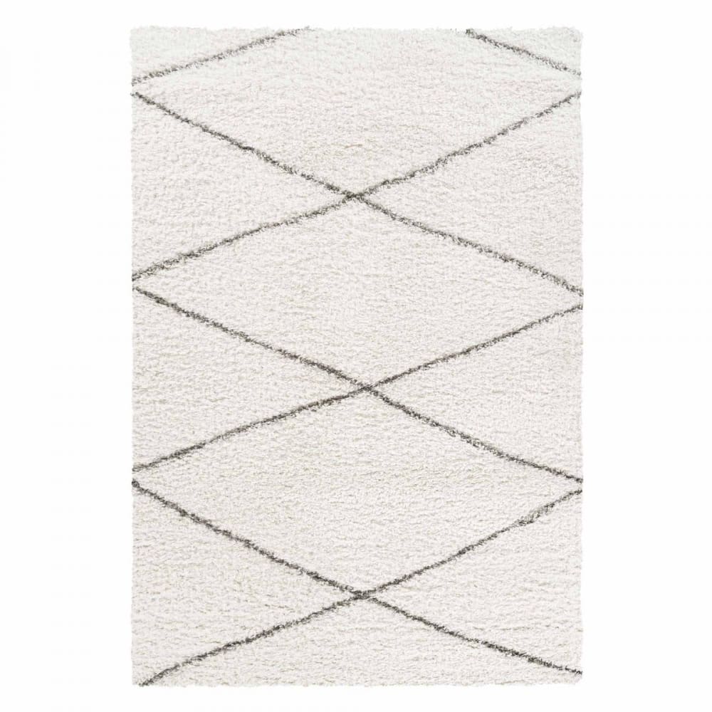 Tapis berbère 160x220 tissé motifs ethno-chic LYN4 BENYLE 3 crème