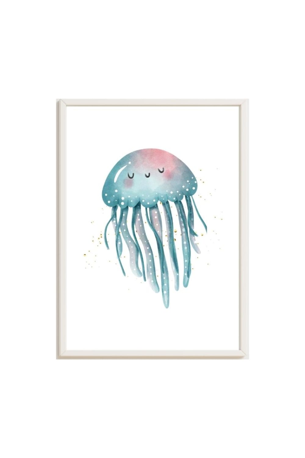 Cadre pour enfants méduse bleu multicolore 43x33