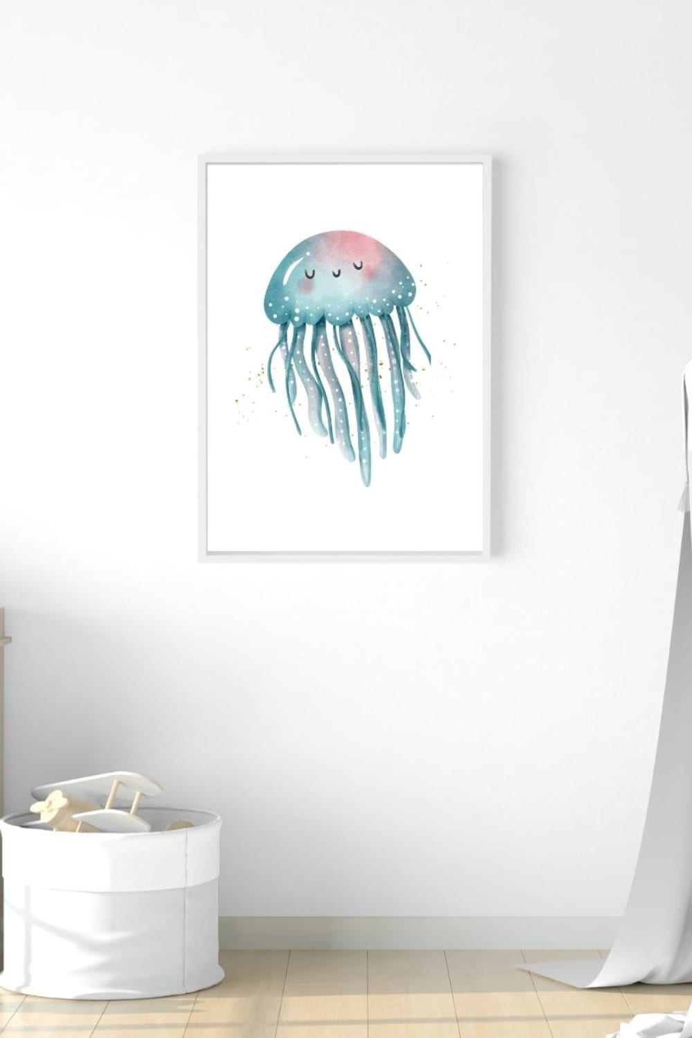 Cadre pour enfants méduse bleu multicolore 43x33 - Maisons du Monde