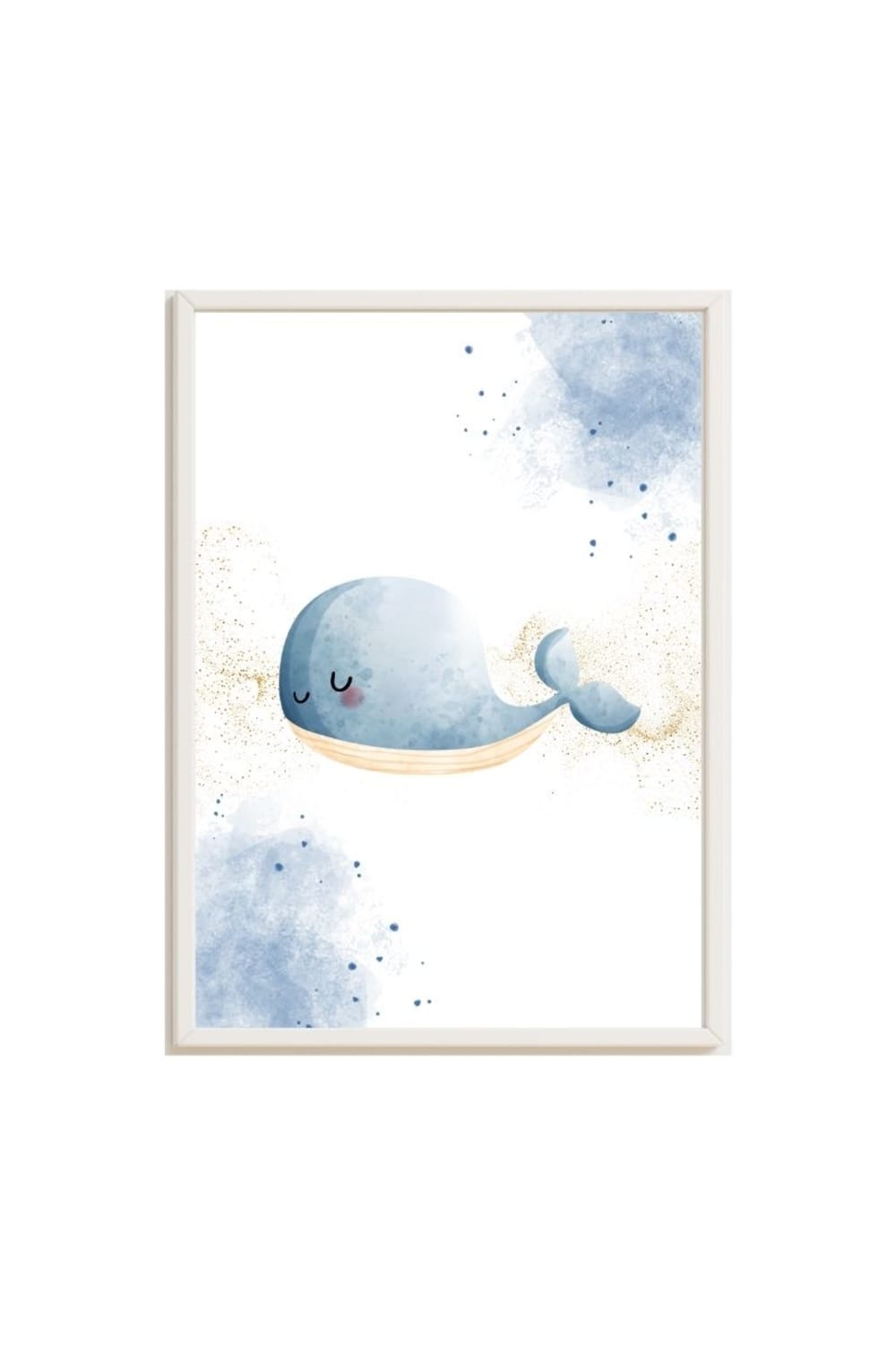 Cadre pour enfants baleine bleue naviguant multicolore 43x33
