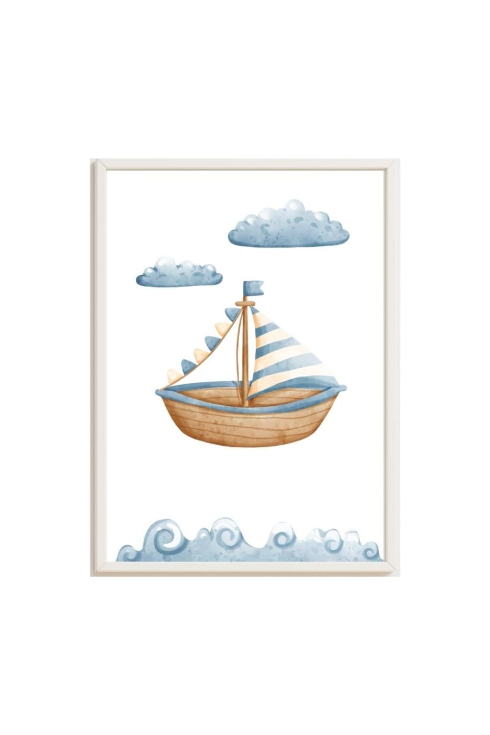 Cadre pour enfants bateau multicolore 43x33