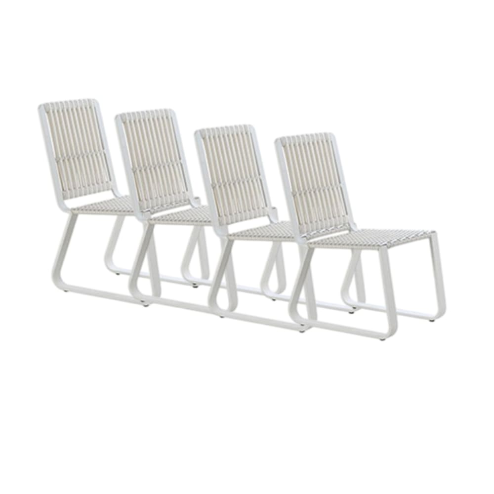 Lot de 4 chaises en aluminium - coussin