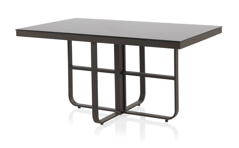 Table en aluminium marron