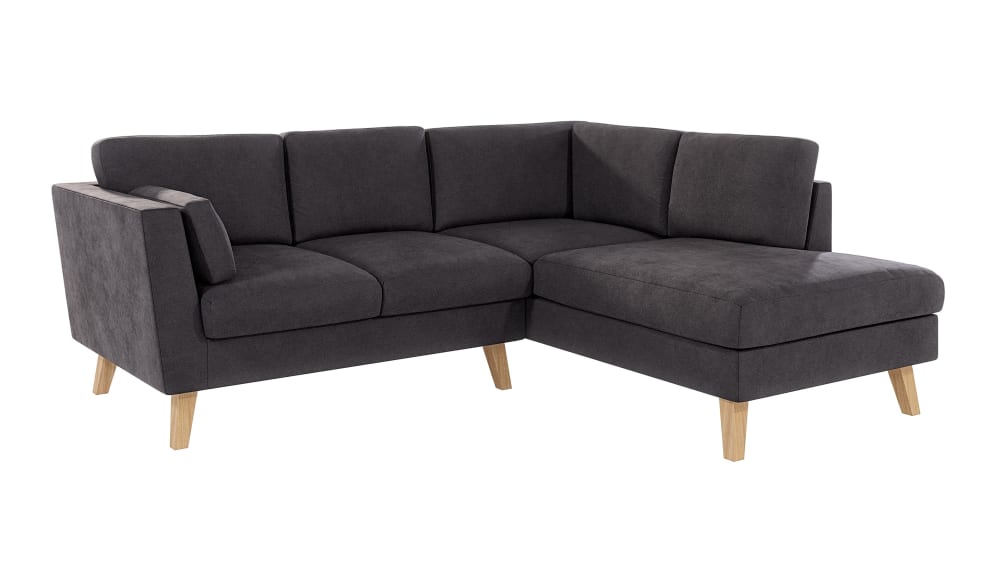 Canapé d’angle en microfibre graphite
