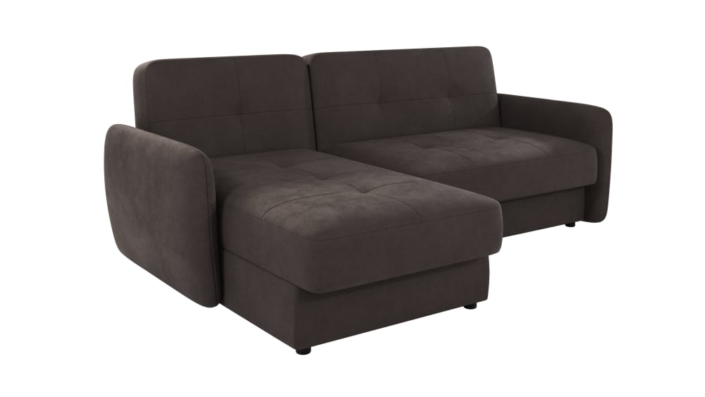 Canapé d’angle avec fonction couchage en microfibre