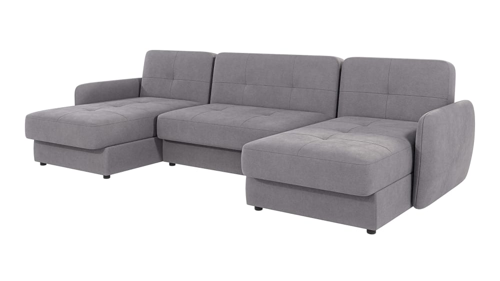 Canapé panoramique avec fonction couchage en microfibre