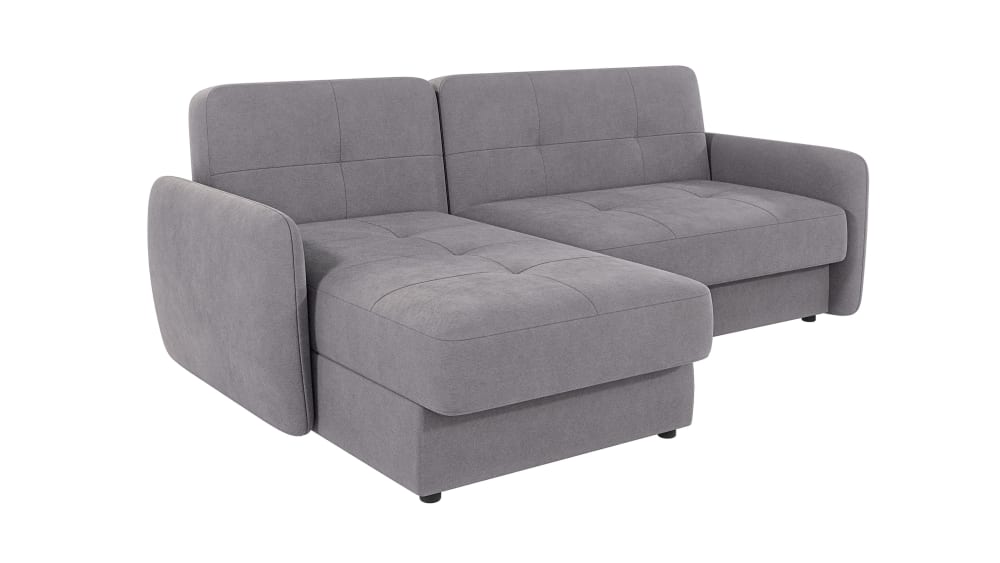 Canapé d’angle avec fonction couchage en microfibre