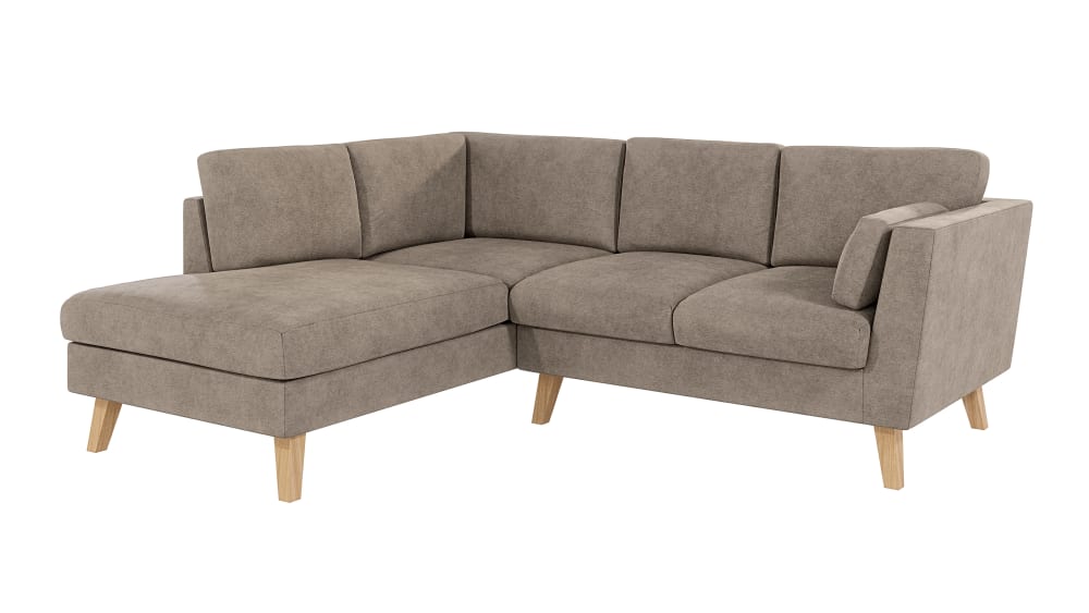 Canapé d’angle en microfibre beige foncé