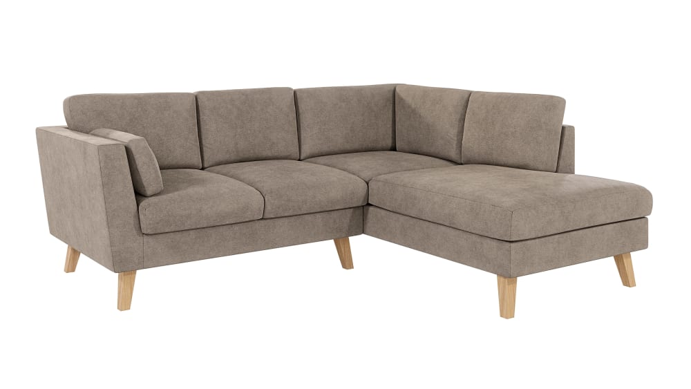 Canapé d’angle en microfibre beige foncé